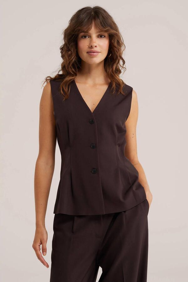 WE Fashion gilet bruin