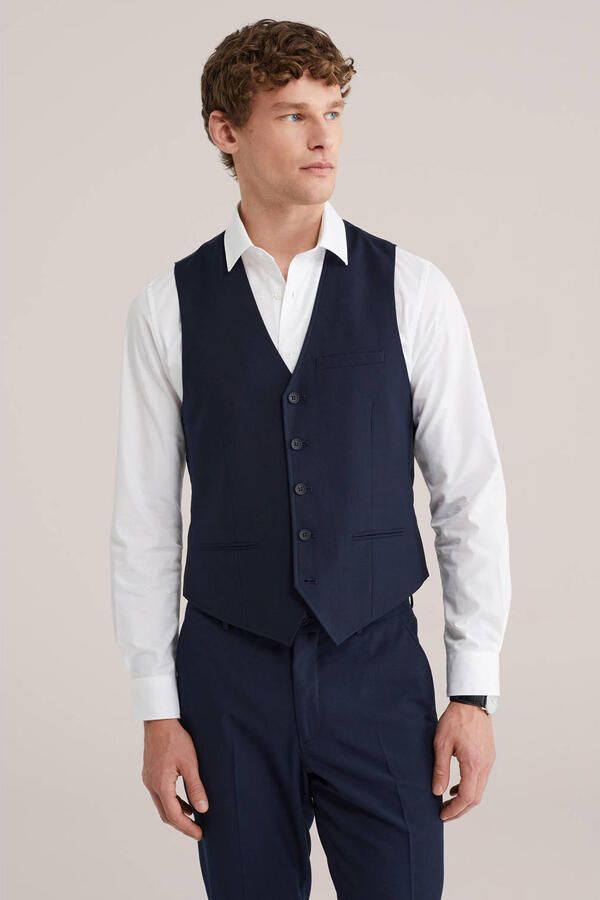 WE Fashion gilet donkerblauw