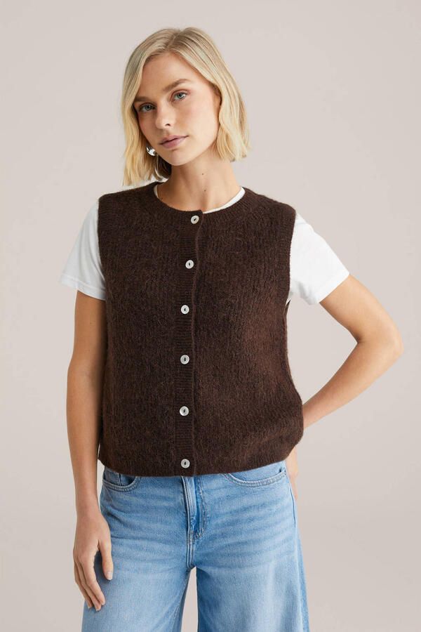 WE Fashion gilet donkerbruin