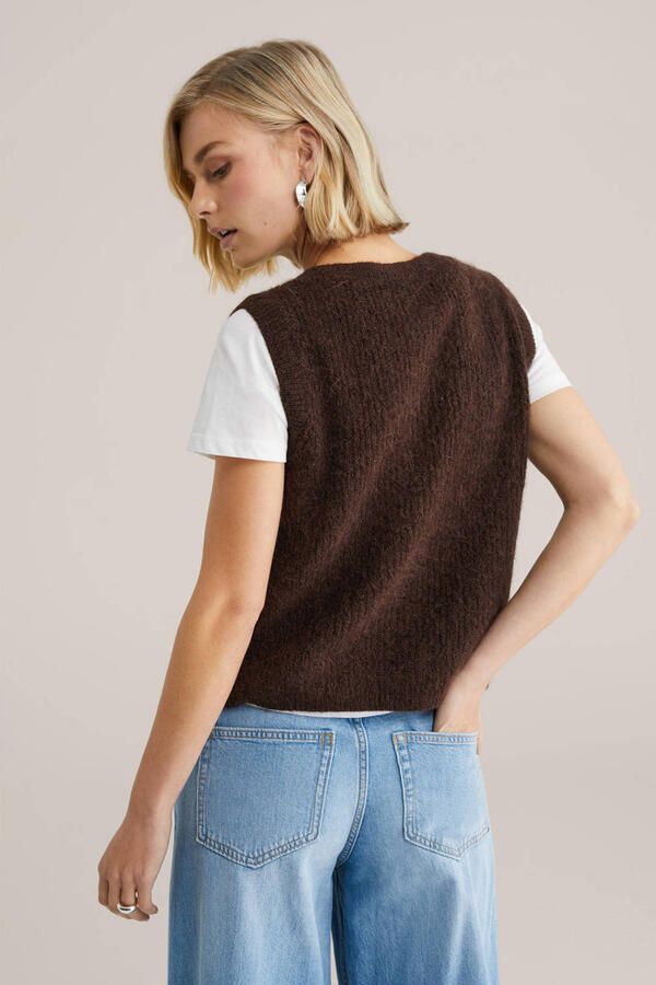 WE Fashion gilet donkerbruin - Foto 2