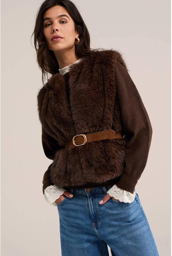WE Fashion gilet donkerbruin - Foto 2
