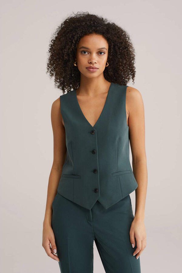 WE Fashion gilet donkergroen - Foto 2
