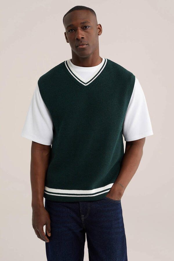 WE Fashion gilet donkergroen