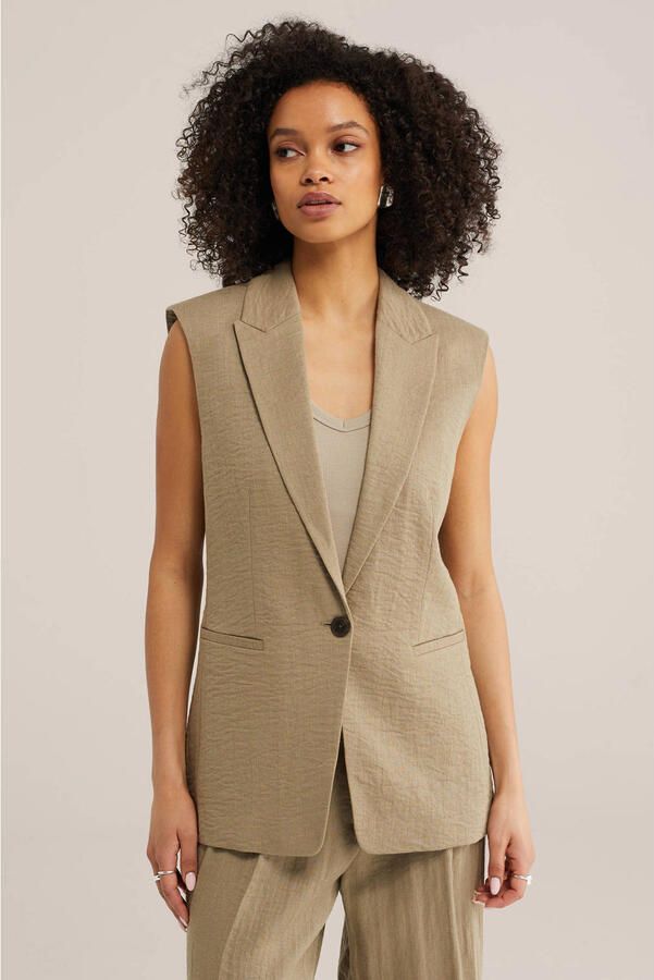 WE Fashion gilet grijsbruin