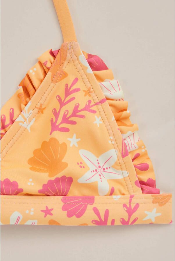 WE Fashion halter bikini met ruches oranje roze - Foto 2