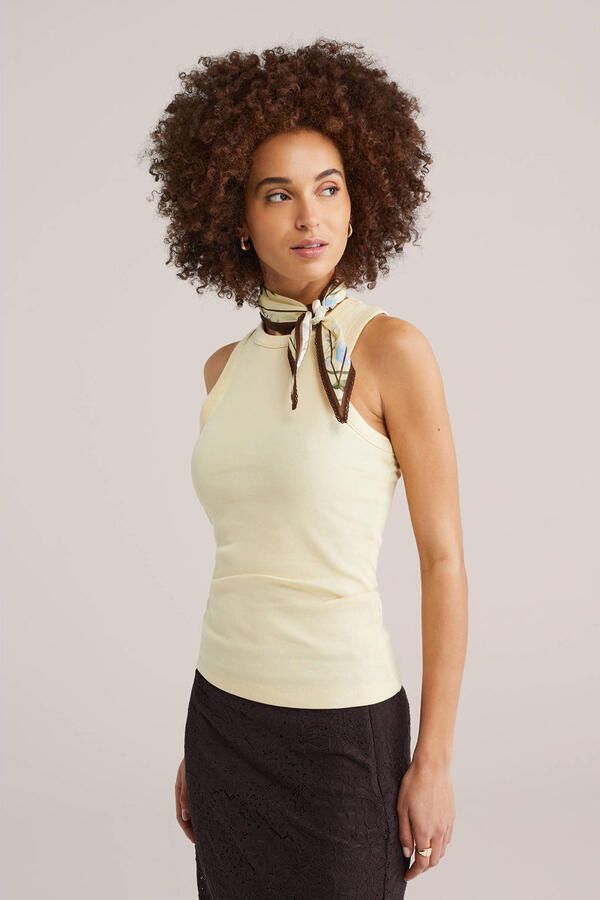 WE Fashion haltertop rib gebreid