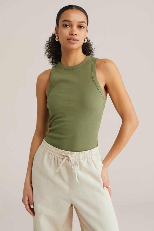 WE Fashion haltertop rib gebreid