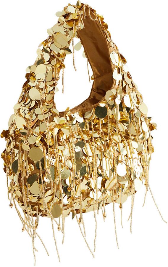 WE Fashion handtas met pailletten goudkleurig - Foto 2