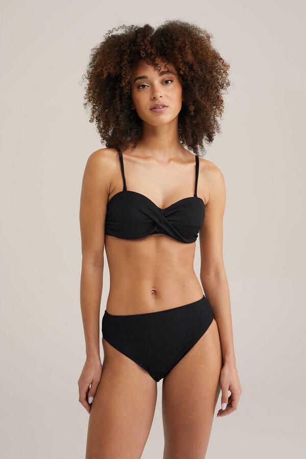 WE Fashion high waist bikinibroekje zwart