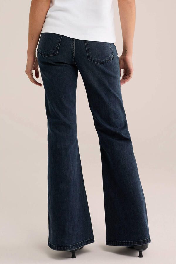 WE Fashion high waist flared jeans donkerblauw - Foto 2