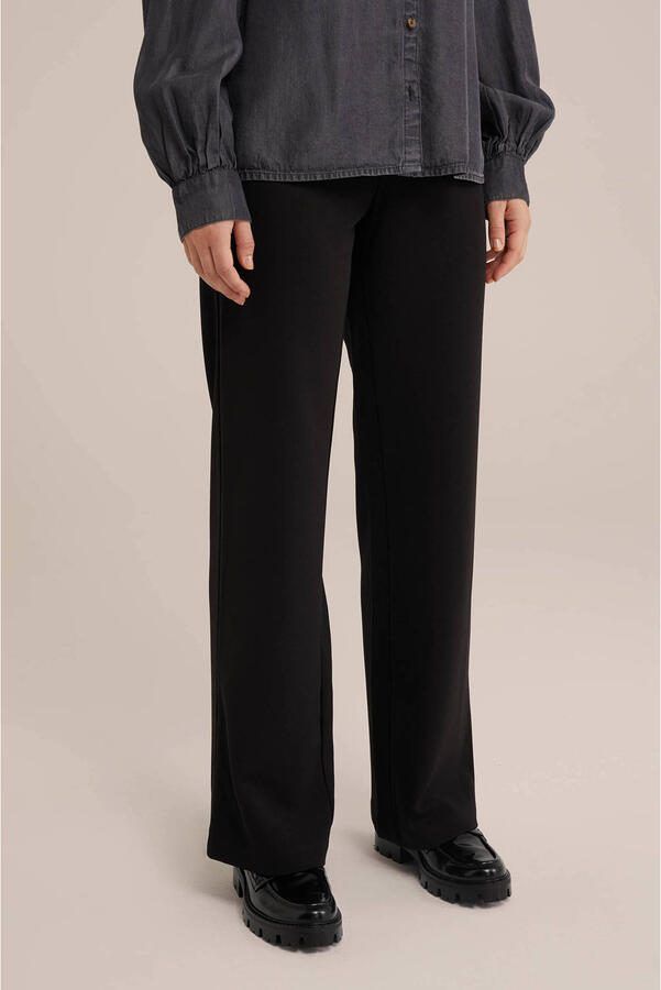 WE Fashion high waist straight fit pantalon zwart - Foto 3