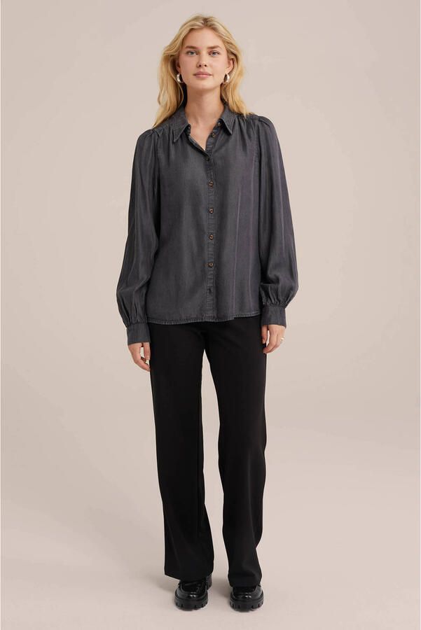 WE Fashion high waist straight fit pantalon zwart - Foto 3