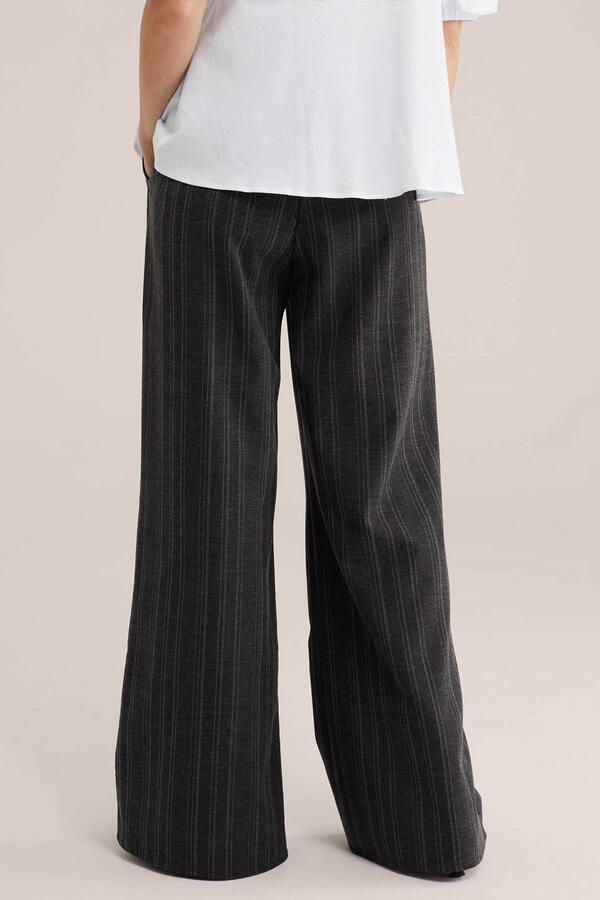 WE Fashion high waist wide leg broek grijs - Foto 2
