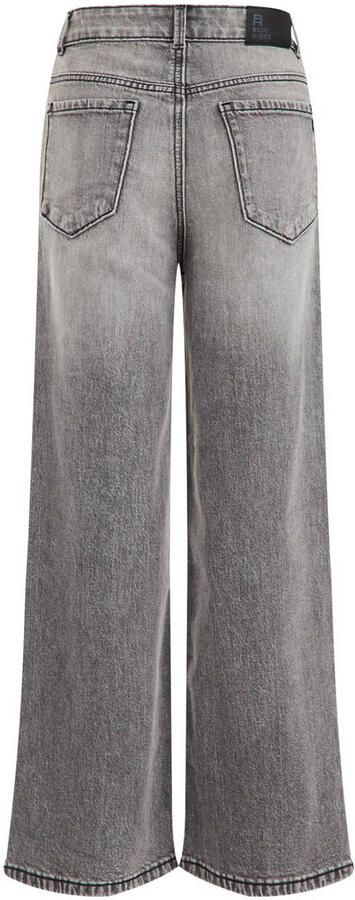 WE Fashion Blue Ridge high waist wide leg jeans grey denim Grijs Effen 128 - Foto 4
