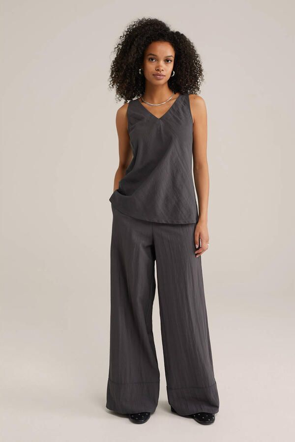 WE Fashion high waist broek grijs - Foto 2