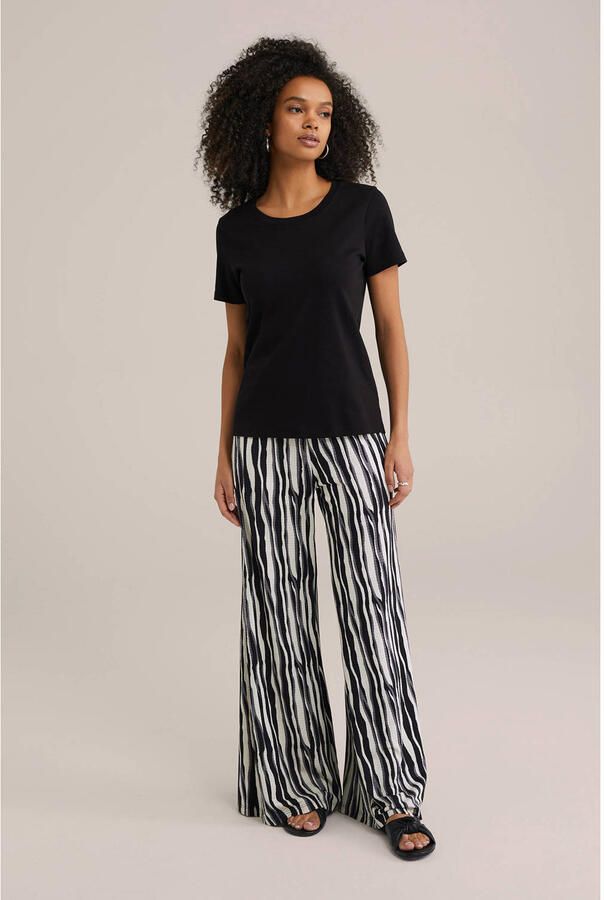 WE Fashion high waist casual broek zwart - Foto 2