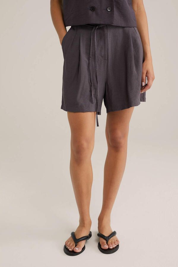 WE Fashion high waist casual short antraciet