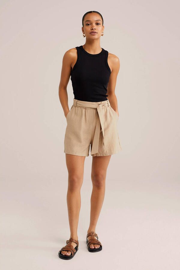 WE Fashion high waist casual short beige - Foto 3