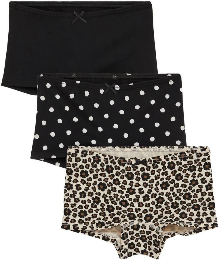 WE Fashion hipster met panterprint zwart bruin