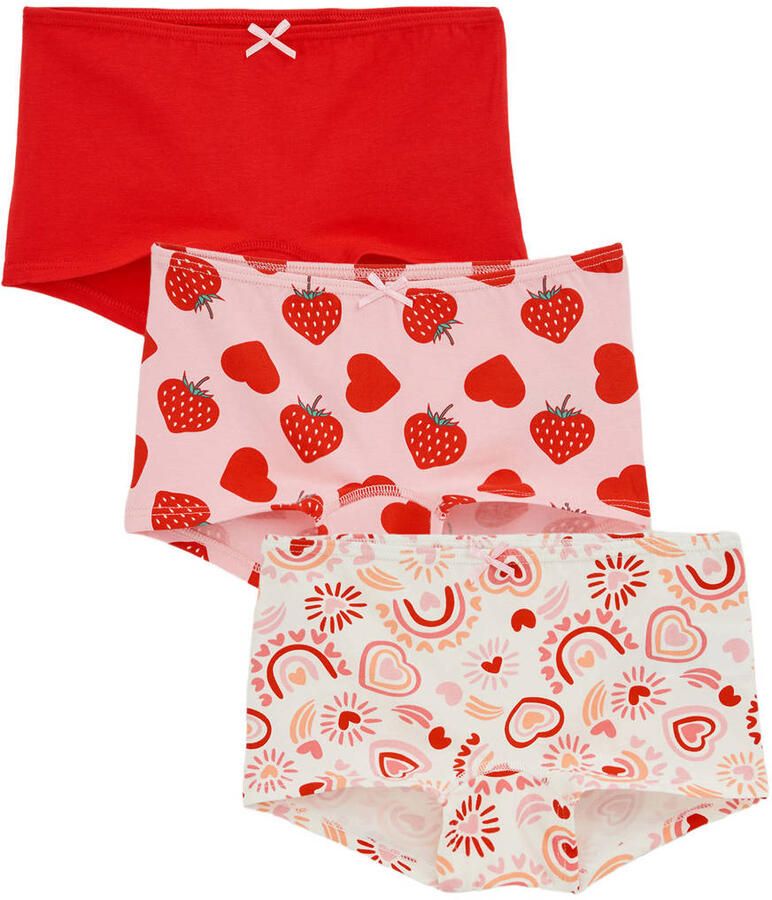 WE Fashion hipster roze rood (set van 3)