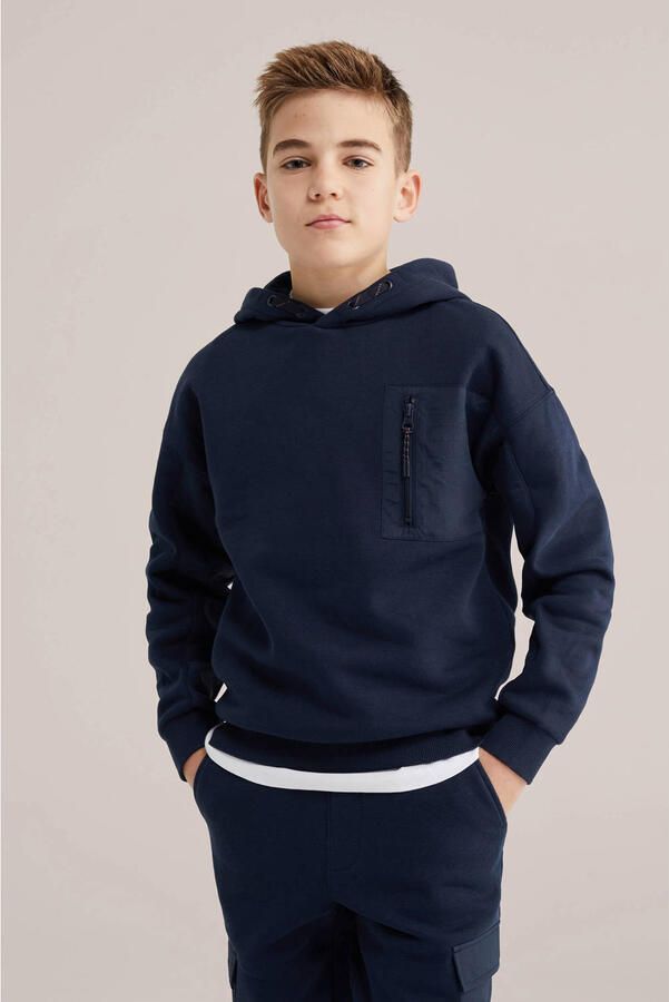 WE Fashion hoodie donkerblauw