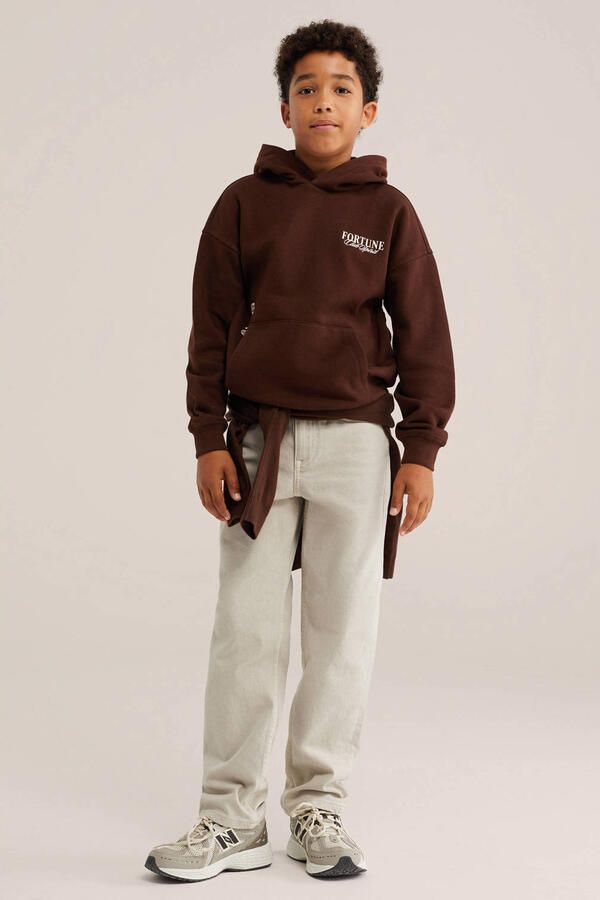 WE Fashion hoodie met backprint donkerbruin - Foto 3