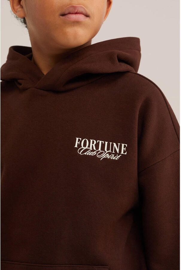 WE Fashion hoodie met backprint donkerbruin - Foto 2