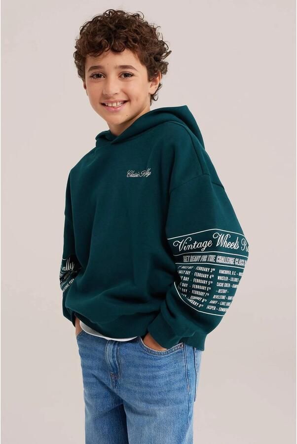 WE Fashion hoodie met backprint donkergroen Sweater All over print