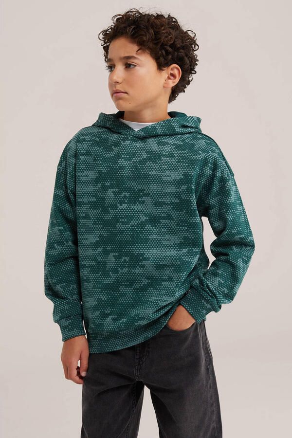 WE Fashion hoodie met print groen
