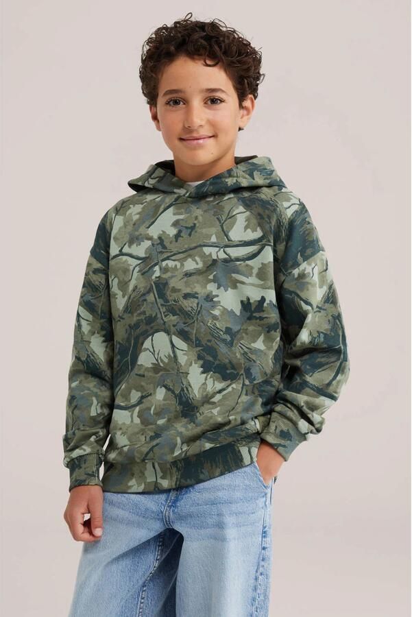 WE Fashion hoodie met print groen