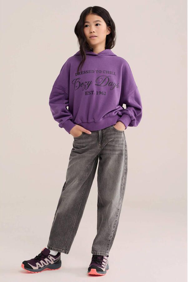 WE Fashion hoodie met print paars - Foto 3