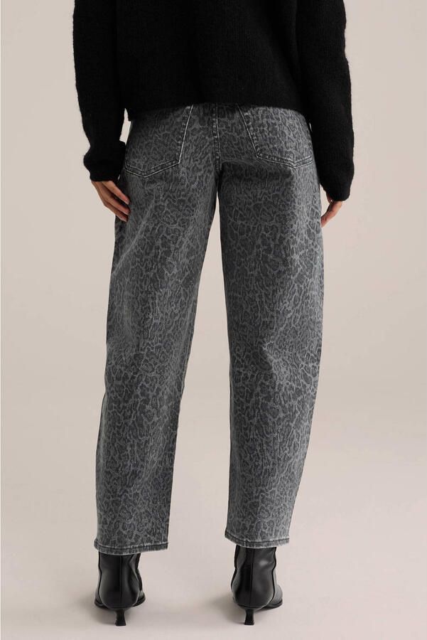 WE Fashion barrel jeans met panterprint grijs zwart - Foto 2
