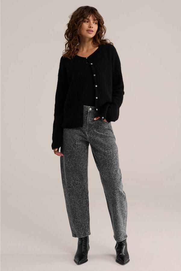 WE Fashion barrel jeans met panterprint grijs zwart - Foto 3