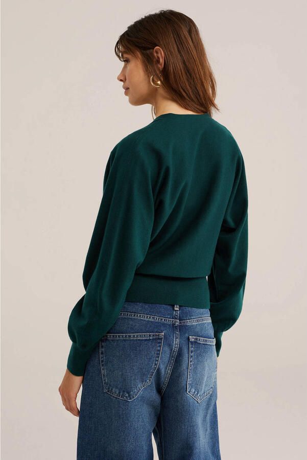 WE Fashion gebreide trui met wol groen - Foto 3