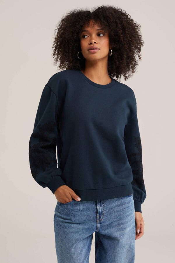 WE Fashion sweater donkerblauw