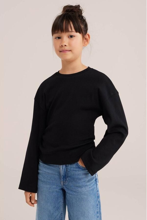 WE Fashion imitatiebont gilet zwart - Foto 3