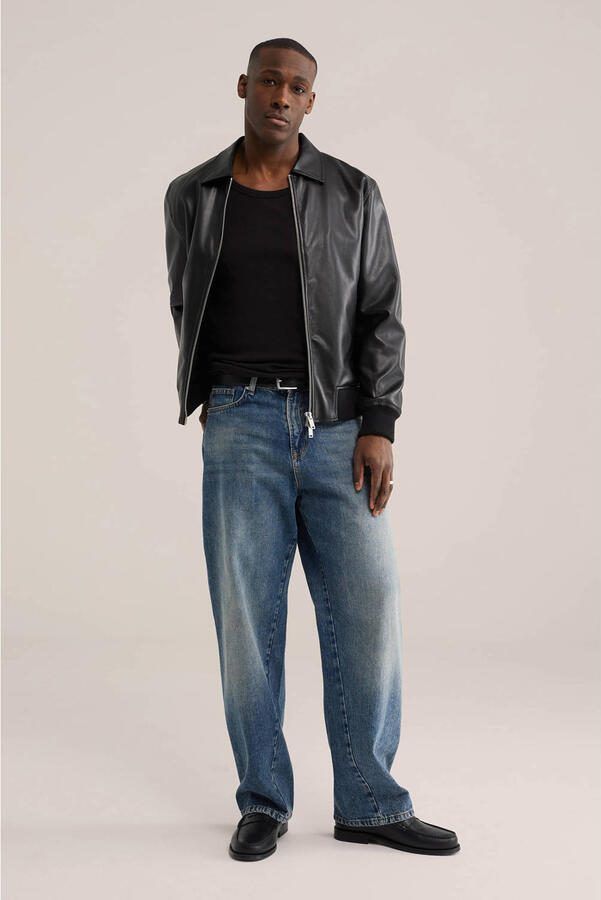WE Fashion imitatieleren jas zwart - Foto 4