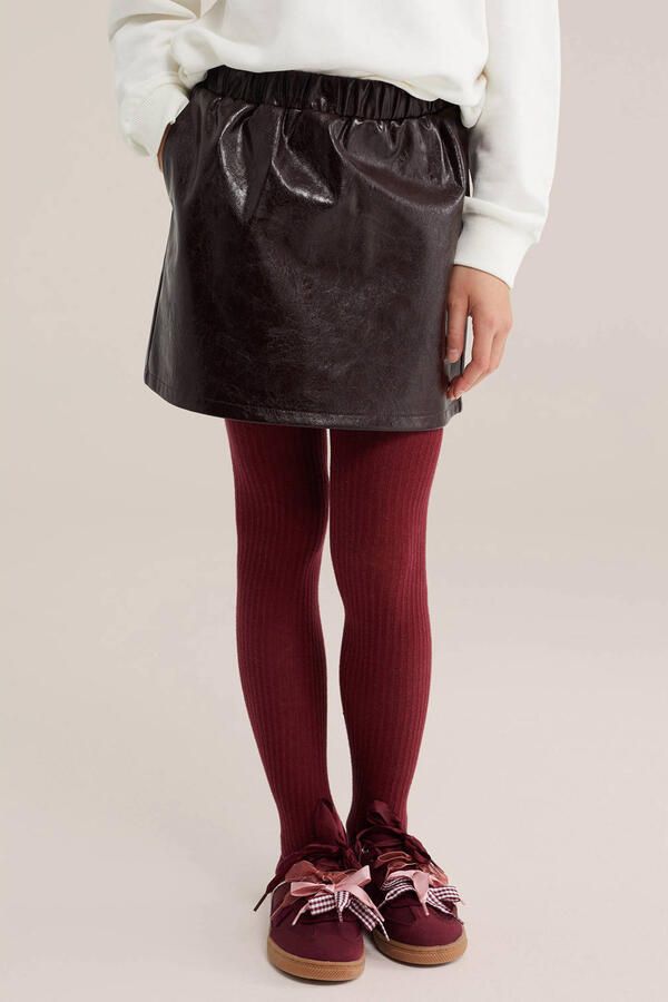 WE Fashion imitatieleren minirok donkerrood