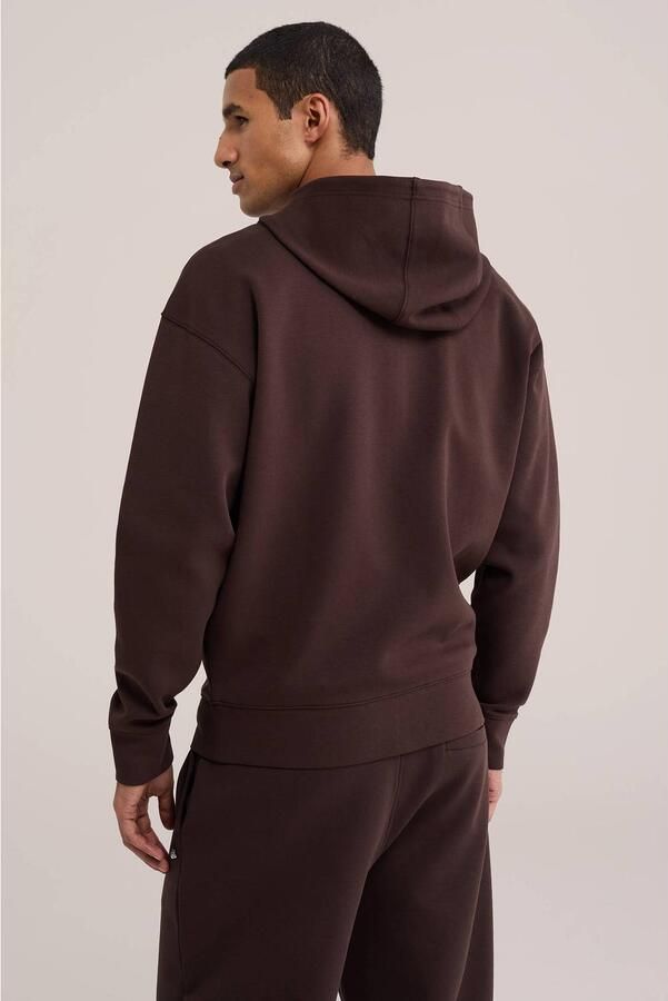 WE Fashion interlock sweatvest met borduursels donkerbruin - Foto 2