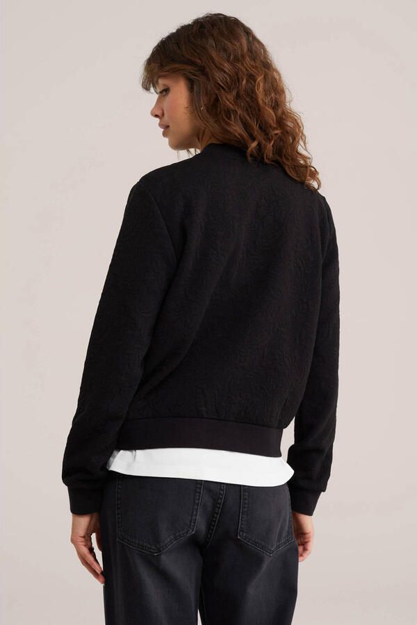 WE Fashion jacquard jas zwart - Foto 2