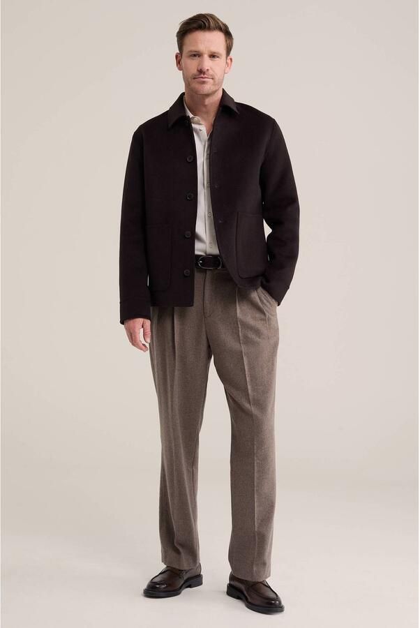 WE Fashion jas met wol black brown - Foto 2