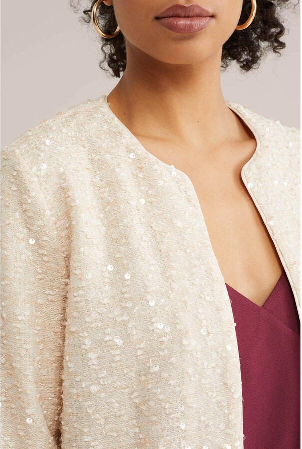 WE Fashion jasje met pailletten ecru - Foto 2
