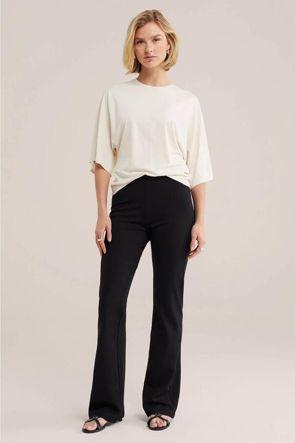 WE Fashion jersey flared regular waist flared broek zwart - Foto 2