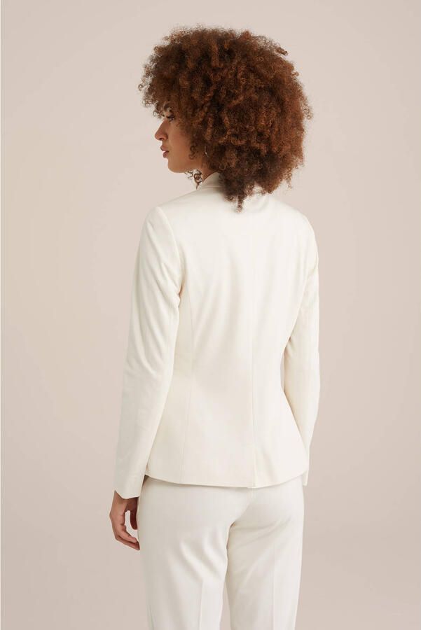WE Fashion jersey getailleerde blazer ecru