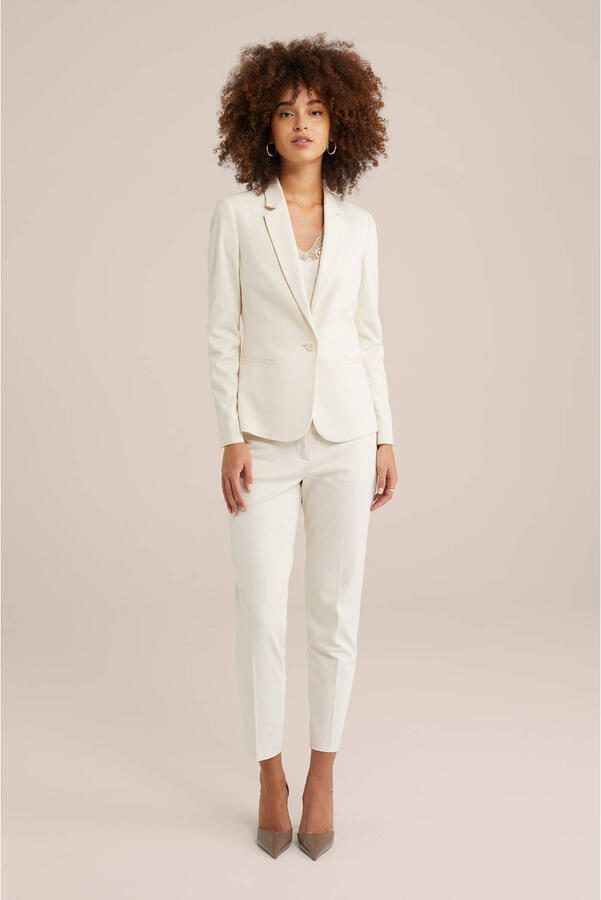 WE Fashion jersey getailleerde blazer ecru - Foto 2