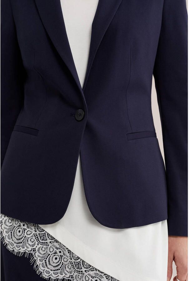 WE Fashion jersey getailleerde blazer Liz donkerblauw - Foto 2