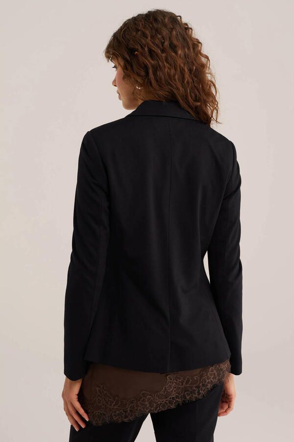 WE Fashion jersey getailleerde blazer Liz zwart - Foto 2