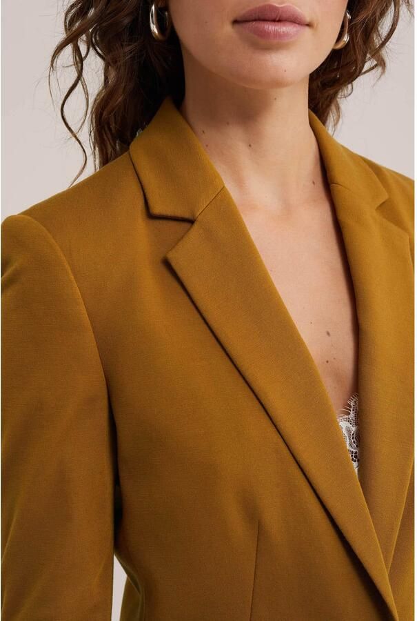 WE Fashion jersey getailleerde blazer oker - Foto 2