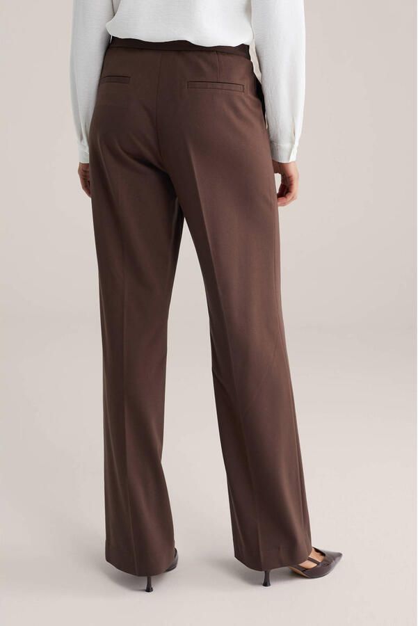 WE Fashion jersey high waist pantalon donkerbruin - Foto 2
