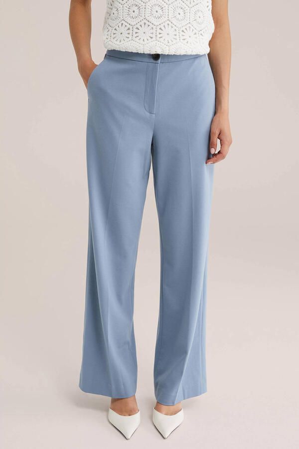 WE Fashion jersey high waist pantalon grijsblauw